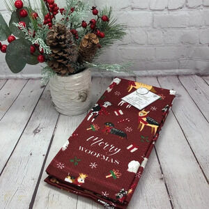 NWT winter wonderland kitchen towel merry woofmas